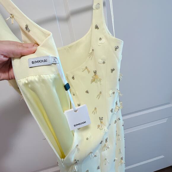 Simkhai Briella Embellished Crepe Gown Size 10 NWT - Picture 5 of 8